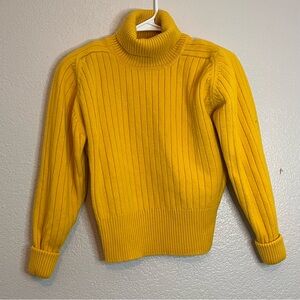 Vintage Liz claiborne Yellow Turtleneck Ribbed Long sleeve Sweater size small